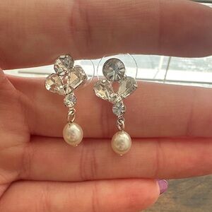 Elegant Silver and Pearl Drop Earrings
